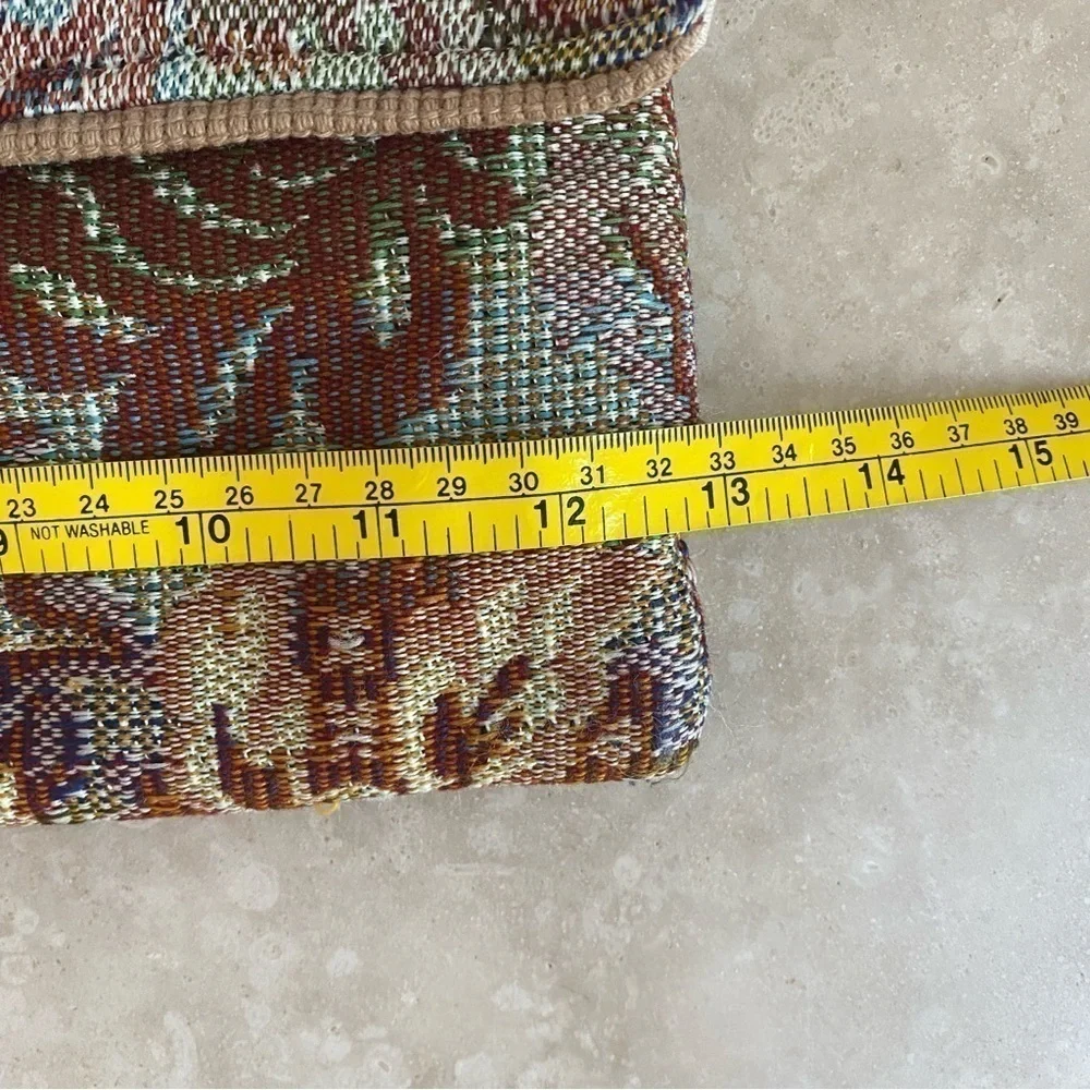 Tibor Handbags California Vintage Floral Tapestry Bohemian Foldover Clutch